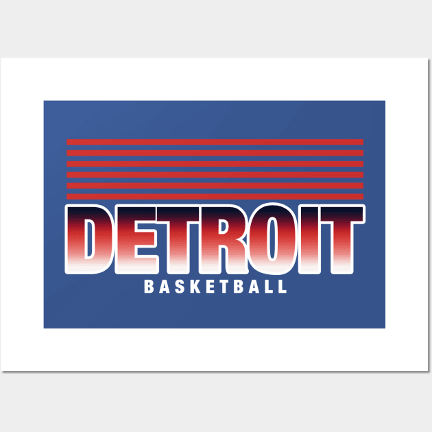 Detroit basketball vintage Wall Art by BVHstudio